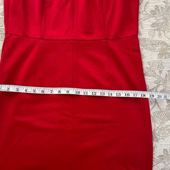 TALBOTS Knitted Red Women's Sheath Dress with black edging, sleeveless, size 6 - Picture 6 of 14